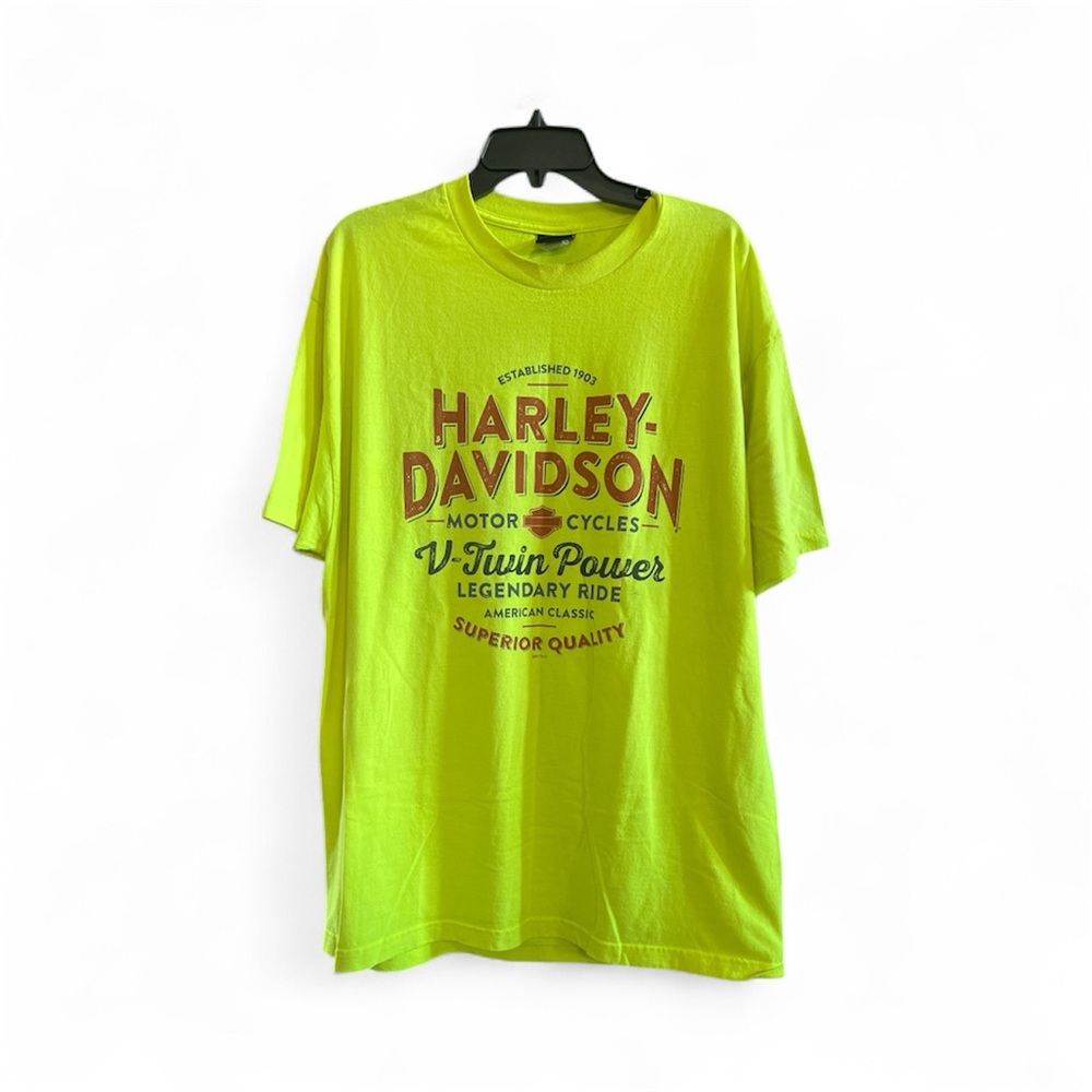 🏍️ Harley-Davidson Men's Neon Yellow T-Shirt